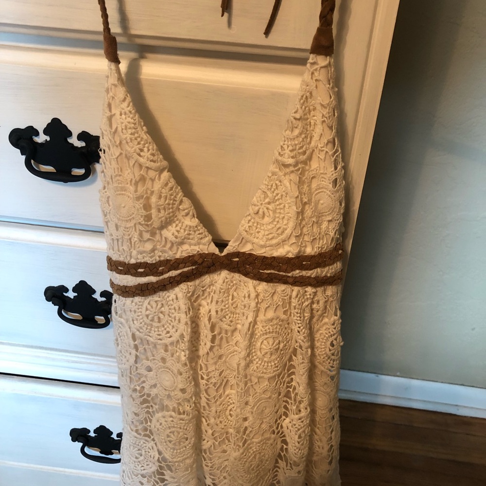 Sky brand crochet mini dress
